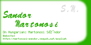 sandor martonosi business card